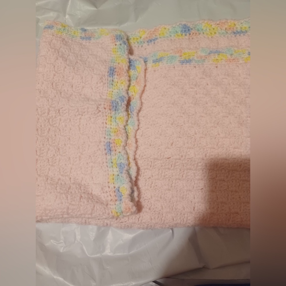 24x24 Hand Crochet Baby Blanket - Picture 2 of 3